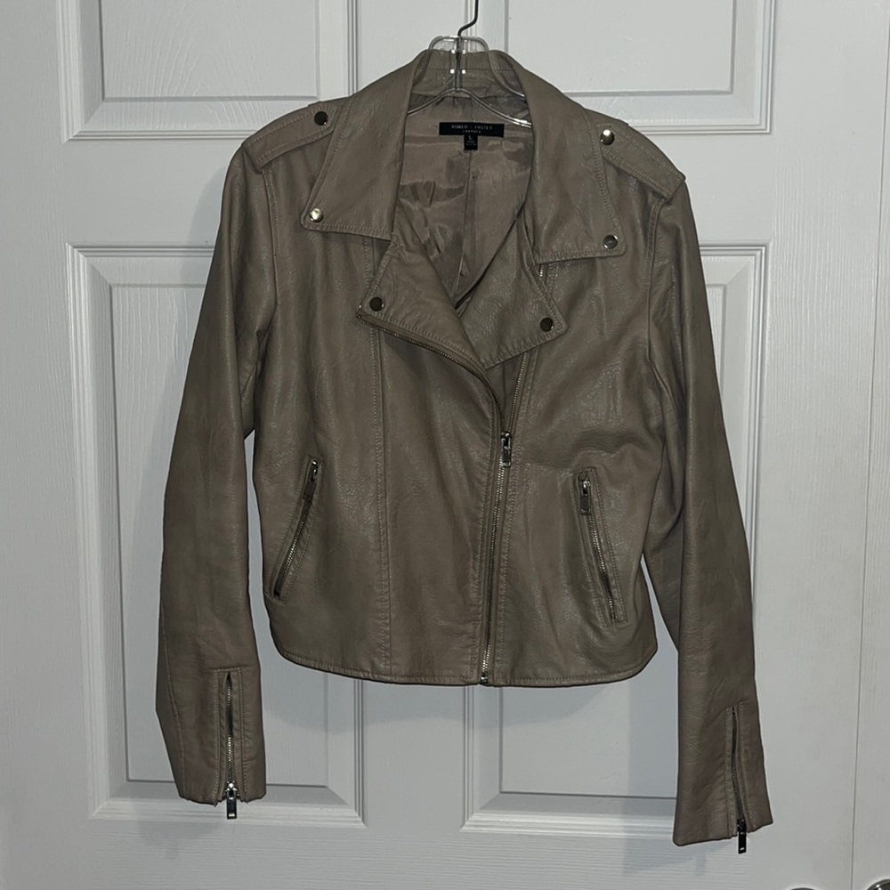Tan Faux Leather Jacket